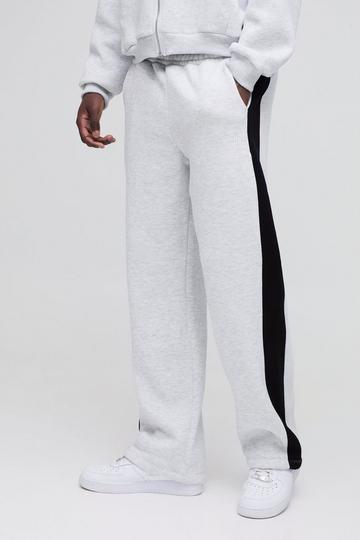 Straight Leg Man Colour Block Joggers grey marl