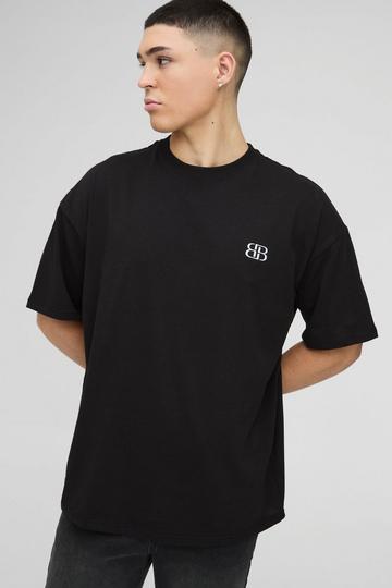 Oversized B Embroidered T-Shirt black