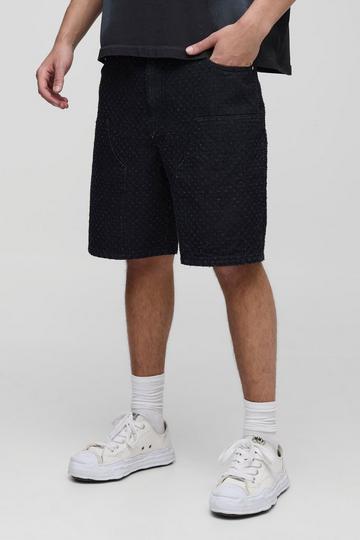 Onbewerkte Onbewerkte Zwarte Carpenter Denim Joggingbroek In Zwart black