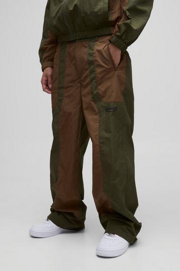 Relaxed Ripstop Colour Block Trousers khaki