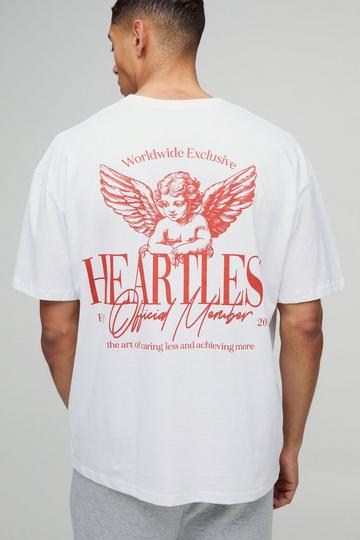 Oversized Heartless Cherub T-Shirt Met Print white