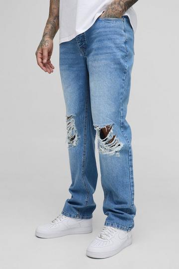 Tall Relaxed Ripped Rigid Jeans light blue