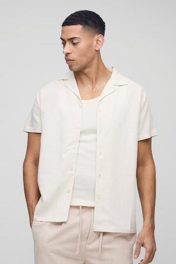 Regular Fit Revere Linen Short Sleeve Shirt natural