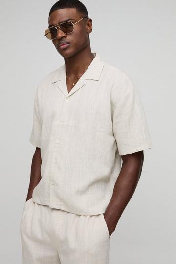 Heavyweight Linen Oversized Boxy Shirt natural