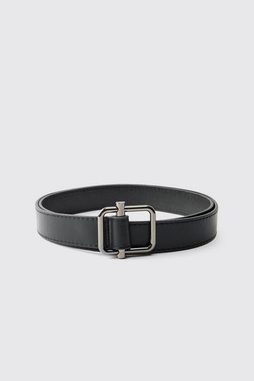 Black Black Belt With Silver Buckle