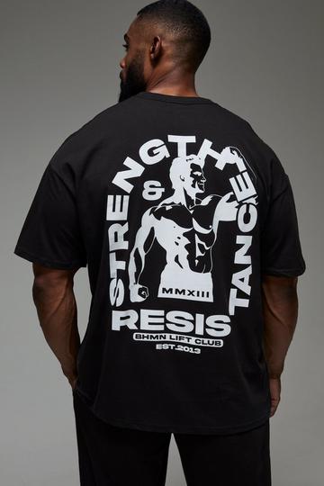 Man Active Strength & Resistance Oversized T-shirt black