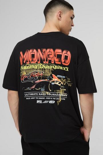 Oversized Monaco Moto Graphic T-Shirt black