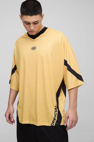 Oversized Long Line Mesh Hockey Top Met V-Hals yellow