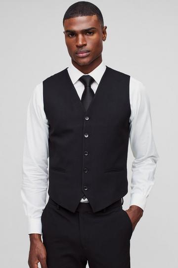 Skinny Black Waistcoat black