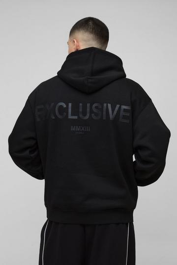 Oversized Heavyweight Exclusive High Build Print Hoodie black