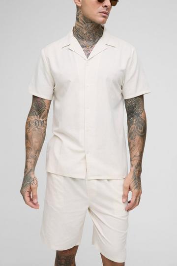 Tall Regular Linen Shirt & Short Set natural