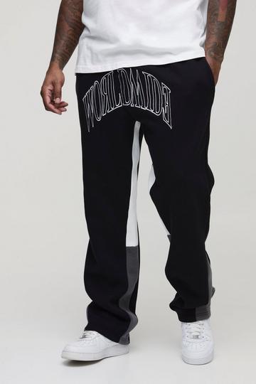 Plus Worldwide Contrast Stitch Gusset Jogger black