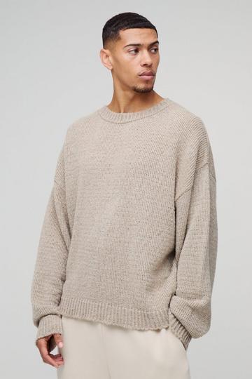 Oversized Acryl Bouclé Trui taupe