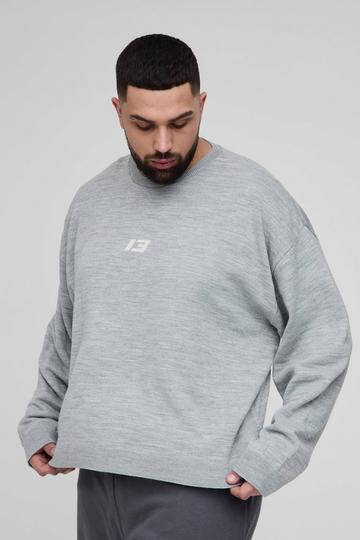 Plus Oversized Gebreide Boxy 13 Trui grey