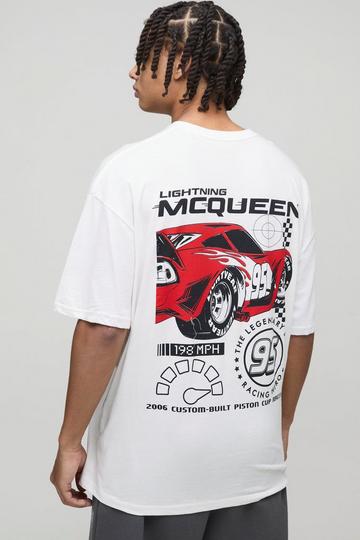 Oversized Disney Pixar Cars License T-Shirt white