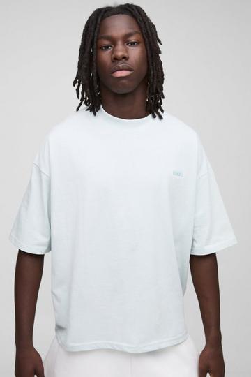 MENS. Oversized Boxy T-Shirt Met Crewneck sky blue