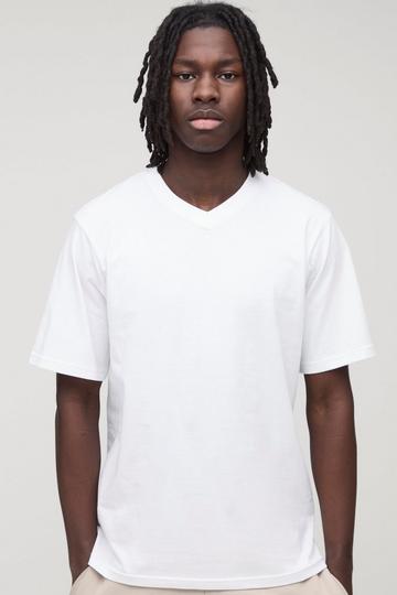 Regular Fit Basic V Neck T-Shirt white