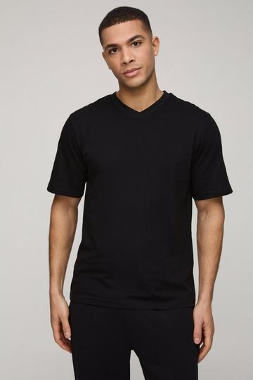 Heavyweight Regular V Neck T-Shirt black