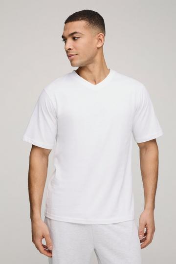 Heavyweight Regular V Neck T-Shirt white