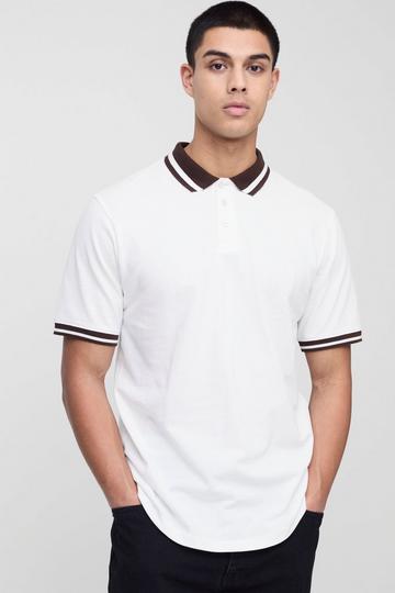 Tall Pique Slim Polo white