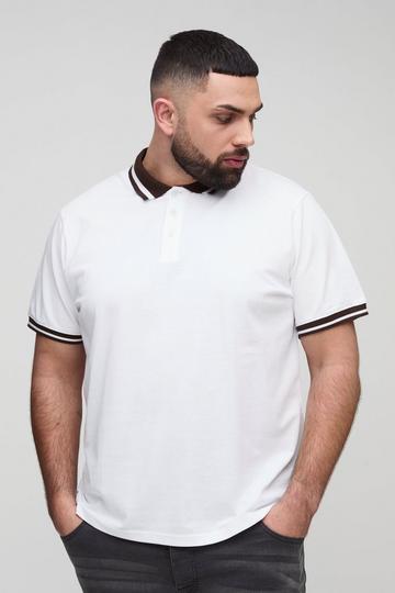 White Plus Pique Slim Polo