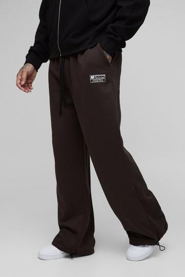 Tall Wide Leg Joggingbroek Met Mouwstrikjes En Dubbele Tailleband chocolate