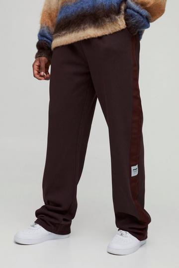 Tall Relaxed Stripe Detail Woven Tab Jogger chocolate