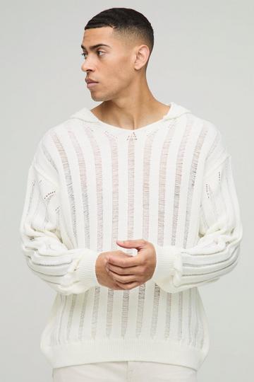 Oversized Knitted Hoodie white