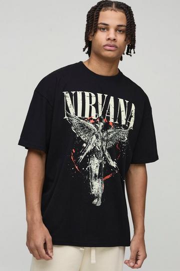 Oversized Nirvana License Print T-Shirt black