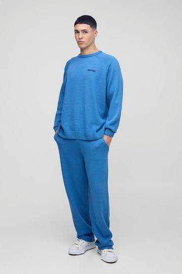 Oversized Trainingspak Met Raglan Trui En Regular Fit Joggingbroek cobalt