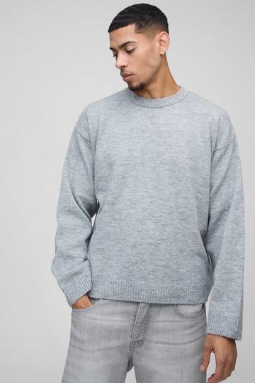 Oversized Fluffy Knitted Jumper charcoal