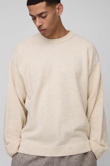 Oversized Fluffy Knitted Jumper ecru