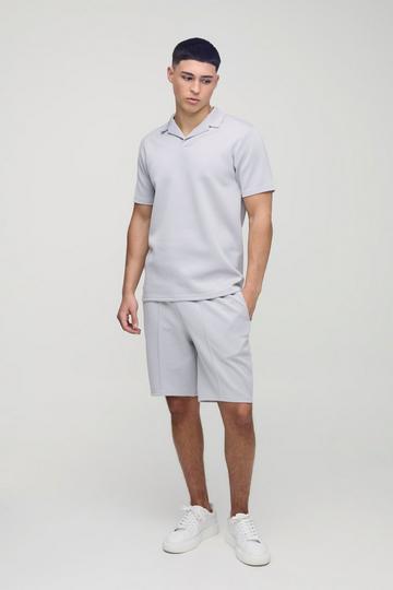 Slim Scuba Polo & Short Set grey