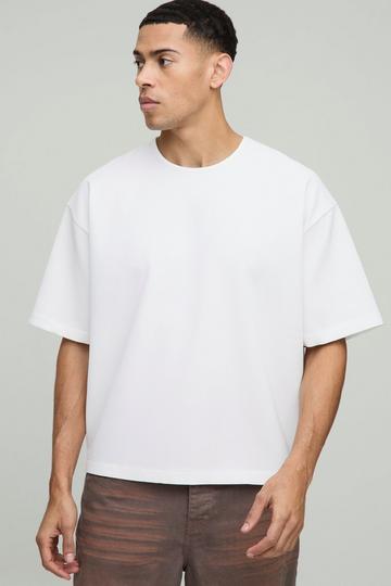 Oversized Boxy Pleated T-Shirt white