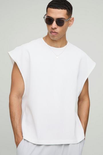 Oversized Geplooide Boxy Tank Top Met Kapmouwen white