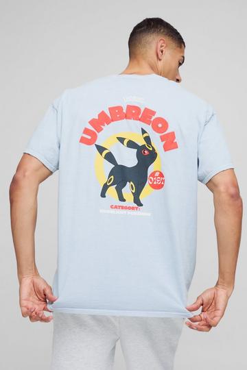 Oversized Umbreon Pokemon Graphic License Washed T-Shirt grey