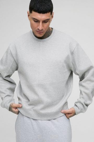 Tall Oversized tröja med synliga sömmar grey marl