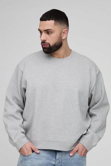 Plus Oversized Boxy Exposed Seam Sweater grey marl