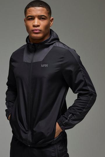 Man Active Dunne Color Block Windbreaker black