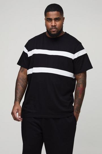 Plus Slim Colour Block T-Shirt black