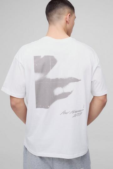 Oversized Abstract T-Shirt Met Print white