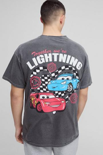 Oversized Disney Pixar Cars Together We Are Lightening License T-Shirt charcoal