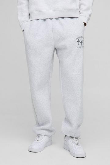 Baggy Worldwide Cross Print Joggers grey marl