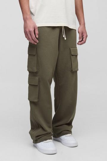 Khaki Tall Loopback Oversized Cargo Joggers