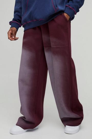 Tall Wide Leg Spray Wash Jogger burgundy