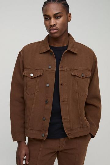 Regular Fit Brown Denim Jacket brown