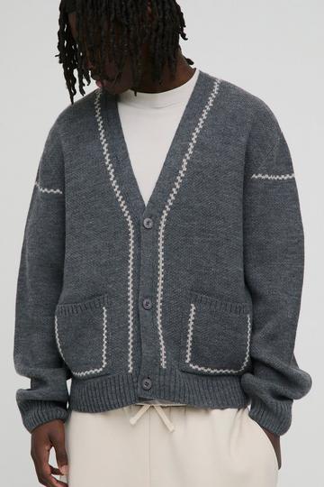 Boxy Knitted Cardigan charcoal