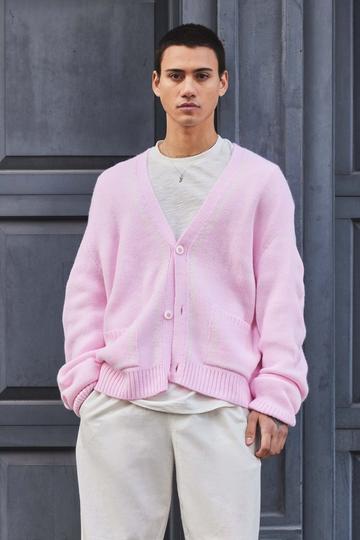 Gebreide Boxy Cardigan pink