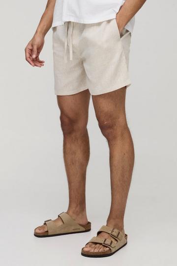 Losse Linnen Shorts Met Tailleband natural