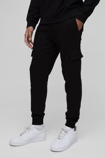 Black Skinny Fit Basic Lightweight Cargo Jogger